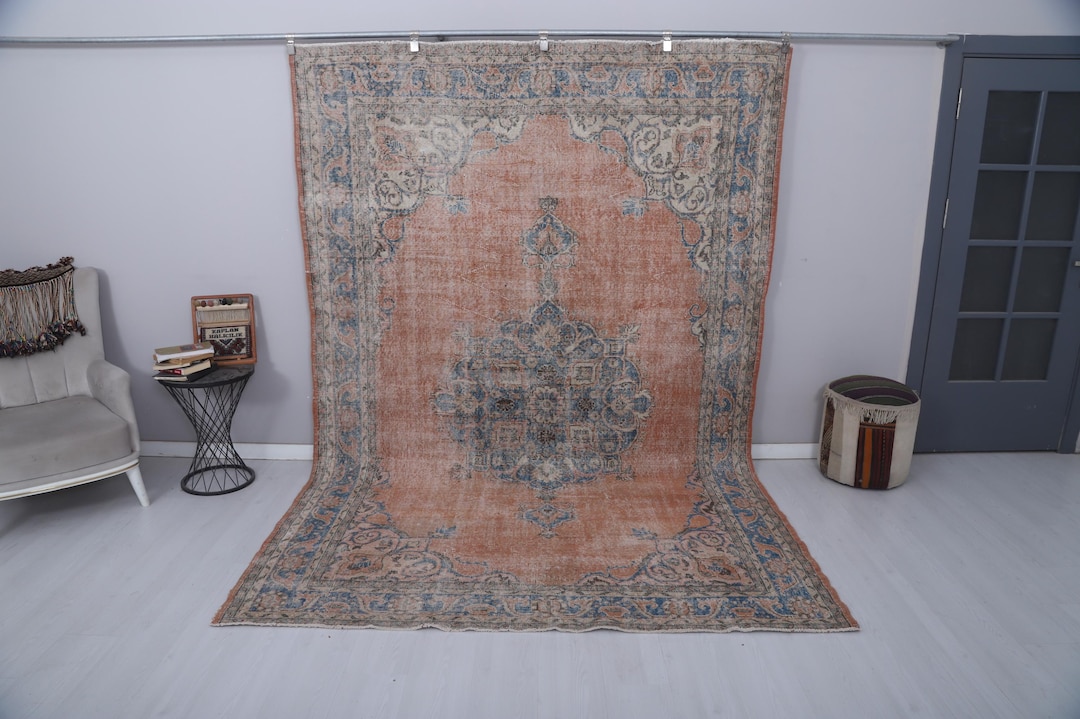 Oversize Rug 7x11, Natural Rug 7x11, Neutral Rug, Vintage Rug