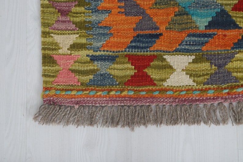 2x4 Oushak Kilim,Kilim Rug, 2x4 Wool Rug, Anatolian Rug, Turkish Kilim Rug, Colourful Rug, Vintage Small Rug, Turkish Rug, Vintage Rug,3109 image 8