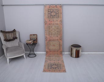 Natural Runner, Soft Runner 2x10, Anatolian Runner, Turkish Runner Rug,Vintage Runner,Oushak Runner Rug,2x10 Runner Rug,Antique Runner,33115