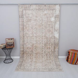 5x9 Muted Rug,Anatolian Rug, Vintage Rug,Faded Rug,Turkish Vintage Rug,Vintage Turkish Rug,Wool Rug 5x9,Oushak Vintage Rug,Turkish Rug,20169