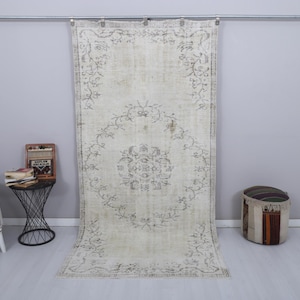 Anatolian Rug, 4x9 Vintage Rug, 4x9 Natural Rug, Wool Rug, Area Rug,Handmade Rug,Bohemian Rug,Antique Rug,Turkish Rug,Decorative Rug,27116