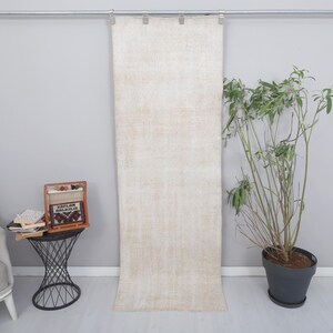 Vintage Turkish Oushak Wool Runner Rug: Handmade 3x8