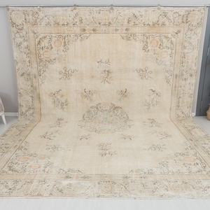 11x14 Oversize Rug, Oriental Handmade Rug, 11x14 Turkish Rug,11x14 Unique Rug,Rug For Palace,High Quality Oversize Rug,11x14 Beige Rug,13226