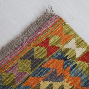2x4 Oushak Kilim,Kilim Rug, 2x4 Wool Rug, Anatolian Rug, Turkish Kilim Rug, Colourful Rug, Vintage Small Rug, Turkish Rug, Vintage Rug,3109 image 6