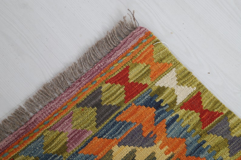 2x4 Oushak Kilim,Kilim Rug, 2x4 Wool Rug, Anatolian Rug, Turkish Kilim Rug, Colourful Rug, Vintage Small Rug, Turkish Rug, Vintage Rug,3109 image 6