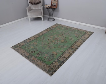 Turkish Rug 5x7, Vintage Rug, Handmade Wool Rug, Bohemian Rug, Home Decor Rug, Turkey Carpet, 5x7 Rug, Oushak Rug 5x7,Anatolian Rug,25173