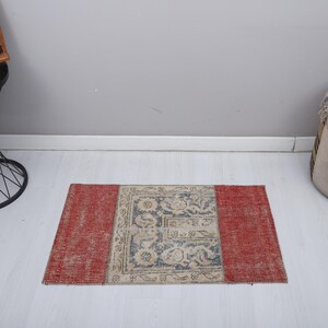 2x3 Oushak Rug, 2x3 Mini Rug, Door Mat Rug, 2x3 Vintage Rug, Turkish Rug, Anatolian Rug, Natural Rug, Small Size Rug, Turkish Mini Rug,3507