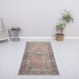 Wool Rug, Neutral Rug, 3x7 Rug, Turkey Rug, Pastel Rug, 3x7 Turkish Rug, Vintage Rug, Anatolian Rug, Vintage Turkish Rug,Handmade Rug,7771