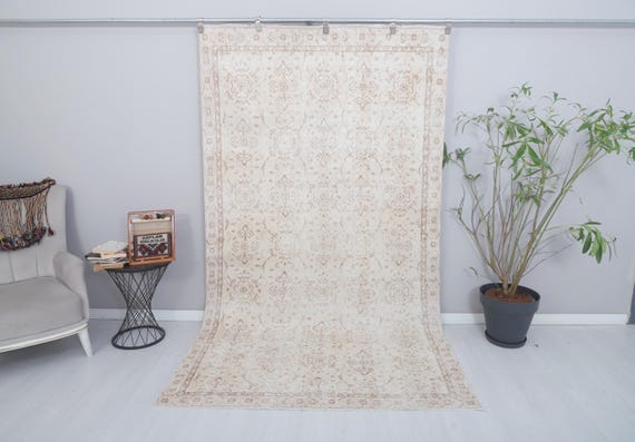 Handmade Wool Turkish Rug: 5x9 Vintage Anatolian Oushak Rug - Etsy