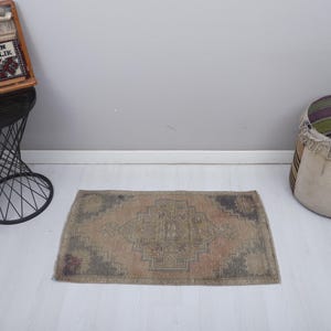 2x3 Oushak Rug, Vintage Rug, Small Size Rug, Turkish Mini Rug, Rug, 2x3 Mini Rug, Door Mat Rug, Turkish Rug, Anatolian Rug,Natural Rug,24391