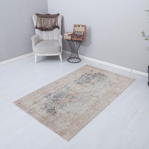 Muted Rug, Pastel Rug 4x6, Turkey Oushak Rug, Colorful Rug, 4x6 Rug, Soft Vintage Rug, Turkish Rug, Vintage Rug,Oushak Rug,Natural Rug,17637