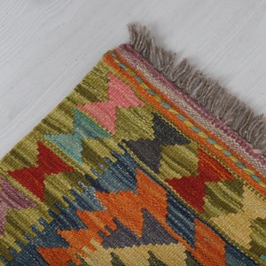 2x4 Oushak Kilim,Kilim Rug, 2x4 Wool Rug, Anatolian Rug, Turkish Kilim Rug, Colourful Rug, Vintage Small Rug, Turkish Rug, Vintage Rug,3109 image 7