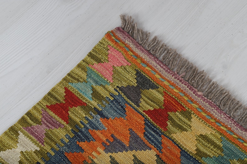 2x4 Oushak Kilim,Kilim Rug, 2x4 Wool Rug, Anatolian Rug, Turkish Kilim Rug, Colourful Rug, Vintage Small Rug, Turkish Rug, Vintage Rug,3109 image 7