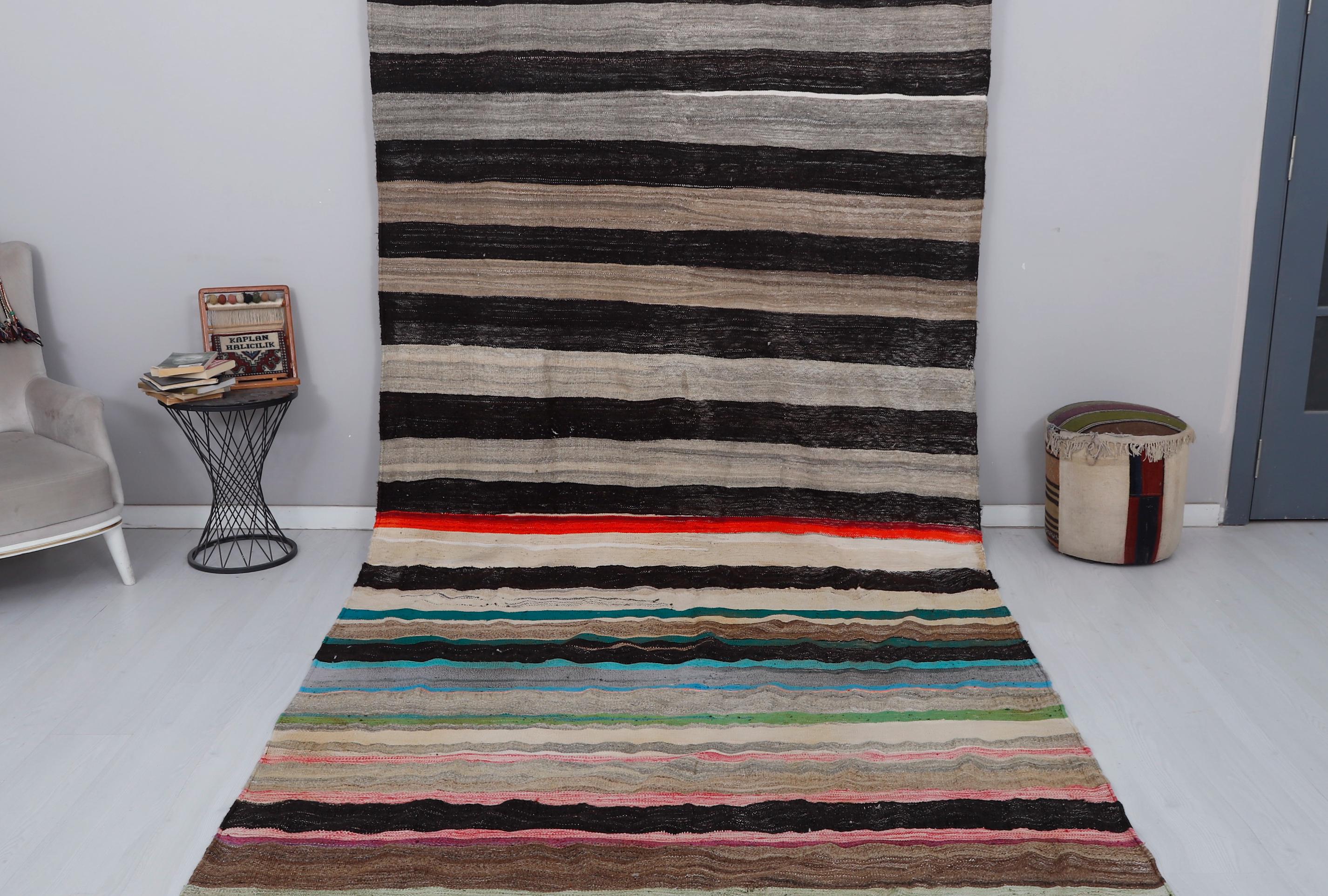 7x13 Vintage Oushak Rug: Handmade Turkish Wool Anatolian Kilim - Etsy