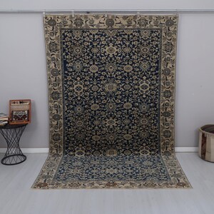 Oversize Oushak Rug 6x9: Vintage Turkish Wool, Handmade