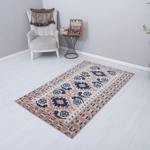 4x6 Vintage Rug, Turkish Rug, Turkey Vintage Rug, Oushak Rug, Vintage Turkish Rug, Anatolian Rug,Muted Rug,Faded Rug,Pastel Oushak Rug,17644