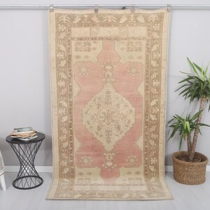 4x8 Rug, Vintage Turkish Rug, Turkish Vintage Rug, Oushak Rug 4x8, Anatolian Rug, Natural Rug,Neutral Rug,4x8 Area Rug,Bohemian Rug,6577