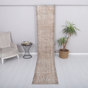 Pastel Turkish Runner Rug: Vintage Wool & Cotton, 2x11