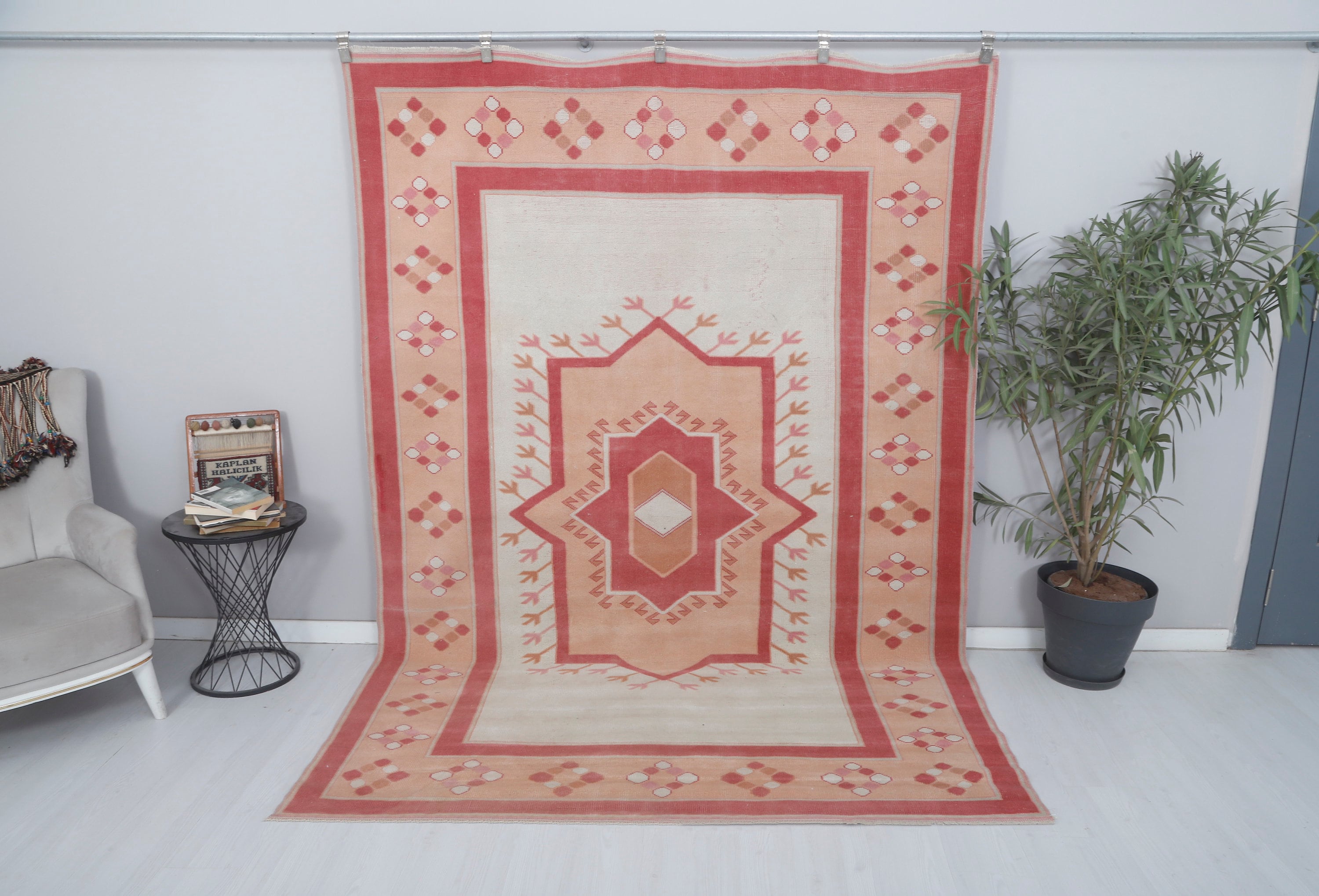 Oversized Vintage Oushak Turkish Rug - 7x9 Wool Anatolian Rug - Etsy