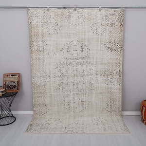 6x8 Vintage Turkish Rug: Handmade Wool & Cotton Anatolian Rug