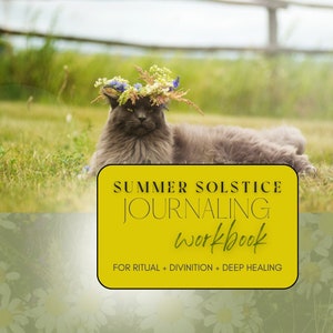 Summer Solstice, Journal, Tarot Spread, Pagan, Witchcraft, Divination, Spiritual, Ritual, Vision Board, Mental Health Journal, Meditation