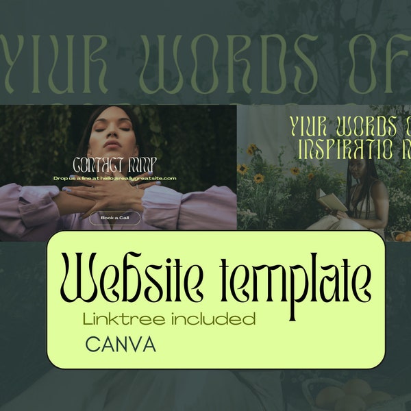 Canva Website Template for Naturopaths, Herbalists, Spiritual Website Template, Floral, Website Template for Coaches