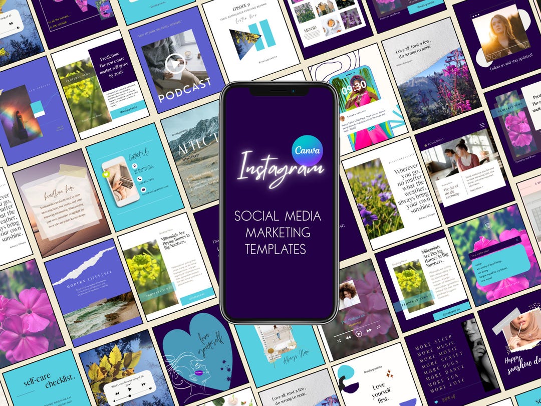 Blue Canva INSTAGRAM Templates- Marketing Templates for Small Business ...