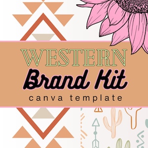 Kit de marca del oeste / Tablero de inspiración del oeste / Plantillas de kit de marca de Canva / Estética vaquera
