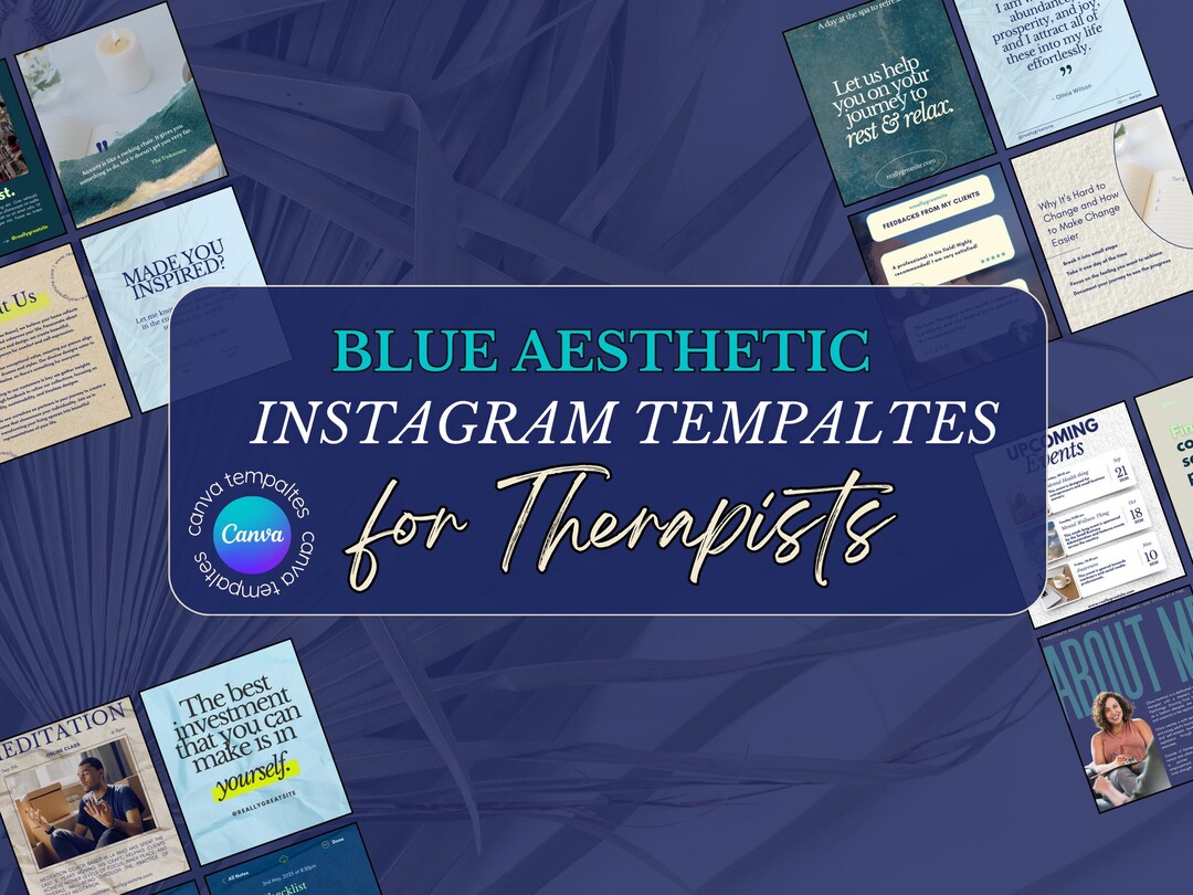 Blue INSTAGRAM Canva Templates for Mental Health Therapists, Wellness ...