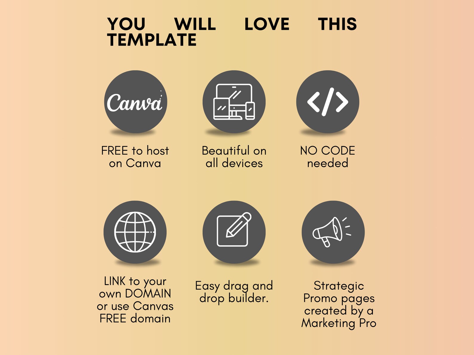 Online Course Sales Page Canva Website Template for Coaches in Black ...
