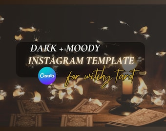 Tarot Readers Instagram Canva Templates | Branding Kit | IG Marketing for Witchy Coaches | Witch Aesthetic | Moody Social Media Branding Kit