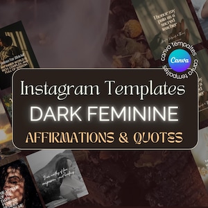 Citazioni e affermazioni sul FEMMINILE OSCURO / Modelli Canva per Instagram, Femminile Sacro, Coach del Lavoro Ombra / Femminile Divino / Creatore di contenuti