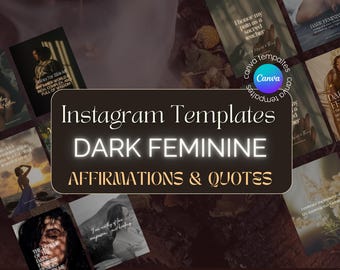 DARK FEMININE Quotes & Affirmations | Instagram Canva Templates, Sacred Feminine, Shadow Work Coaches | Divine Feminine | Content Creator