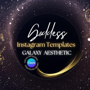 Galaxy Goddess Instagram Canva-mallar för andliga coacher | Mörkfeminin kosmisk varumärkeskit | Häxiga healerinlägg, berättelser, rullar, Canva