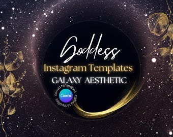 Galaxy Goddess Instagram Canva Templates for Spiritual Coaches | Dark Feminine Cosmic Brand Kit | Witchy Healer Posts Stories Reels Canva