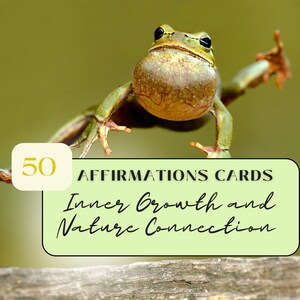 Cartes d'affirmation pour une croissance intérieure et une connexion avec la nature, affirmations inspirées de la nature, affirmations inspirantes de la nature, PDF imprimable