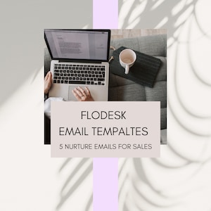 Flodesk Email Freebie Nurture Sequence Templates | 5 Email Templates | Email Marketing | Dark Feminine Branding for Coaches