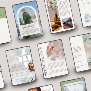 WINTER SOLSTICE Yule Ritual Practitioner Workbook Template - Sellable Canva Template for Seasonal Ceremonies and Spiritual Practice | Pagan