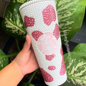 Strawberry Cow | Rhinestone Tumbler, Cow Tumbler, 24 OZ, 16 oz, Custom Tumbler, Handmade Gift