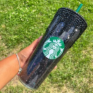 Onyx Drip| Black Snow Globe Tumbler, Drip Tumbler, 24 oz, Rhinestone Tumbler
