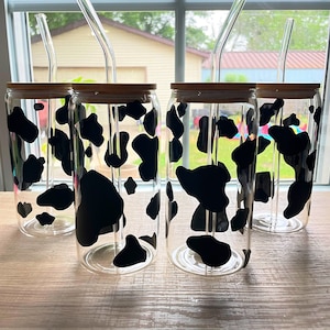 Glass cow, glass tumbler, cow gift