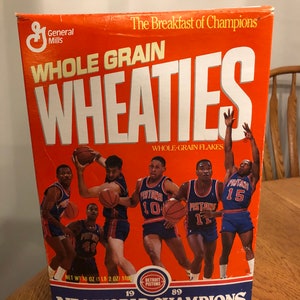 1989 Detroit Pistons Wheaties Cereal Box | Etsy