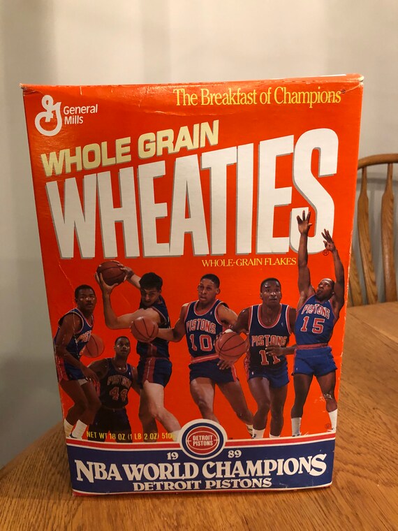 1989 Detroit Pistons Wheaties Cereal Box Etsy