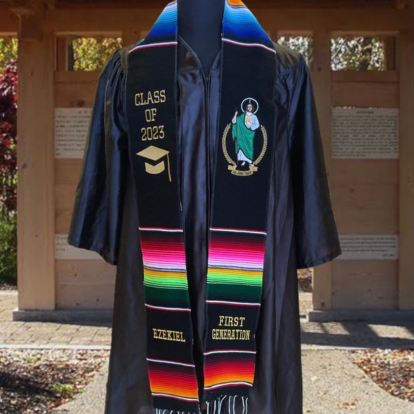 San Judas Custom Sarape Graduation Stole/Personalized Stole