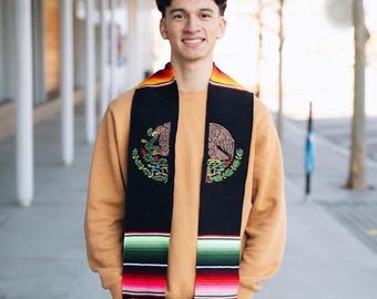 Mexican National Eagle Emblem Graduation Stole