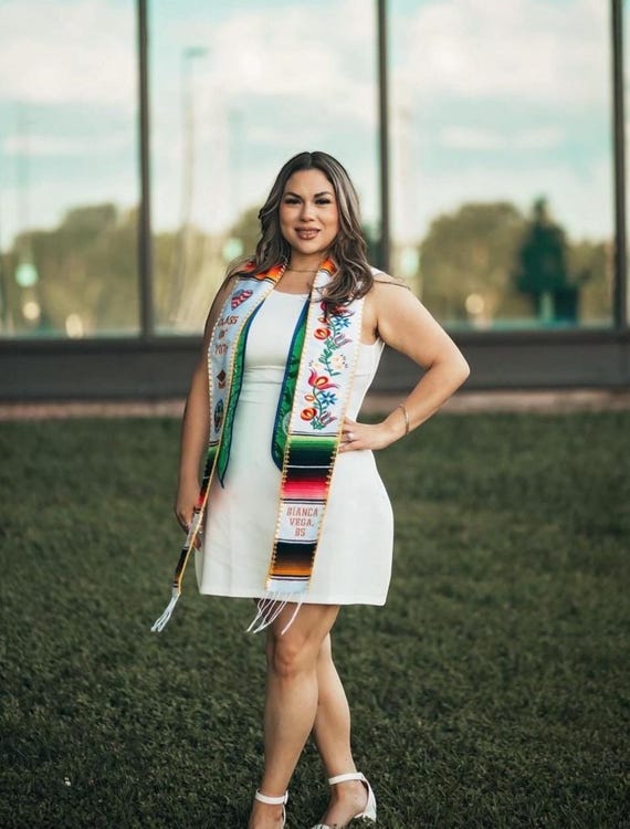 green emerald velvet dress Customized Mexican Graduation Stole  Bella Olivia Gifts