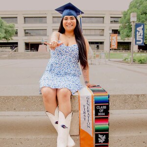 カスタムサラペ卒業ストール、パーソナライズされたストール、