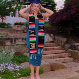 カスタムサラペ卒業ストール、パーソナライズされたストール、