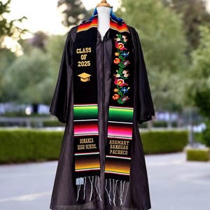 Geborduurde gepersonaliseerde Mexicaanse afstudeerstola Class of 2025