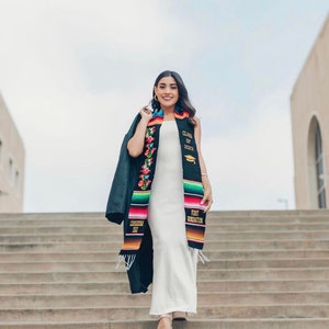 Stola di laurea messicana personalizzata con ricamo floreale/QUANTITÀ LIMITATA